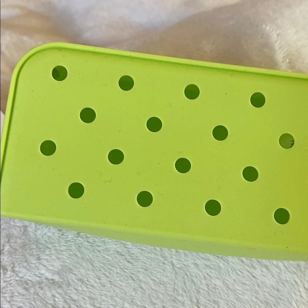 Purple or green silicone Pencil Pouch holds croc jibbetz shoe charms nwt